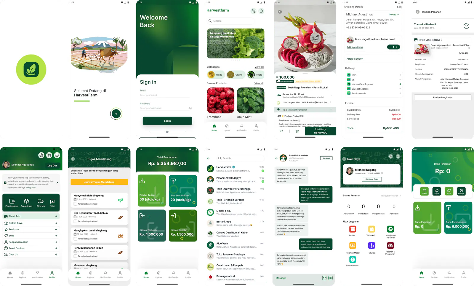 HarvestFarm Mobile Client visual