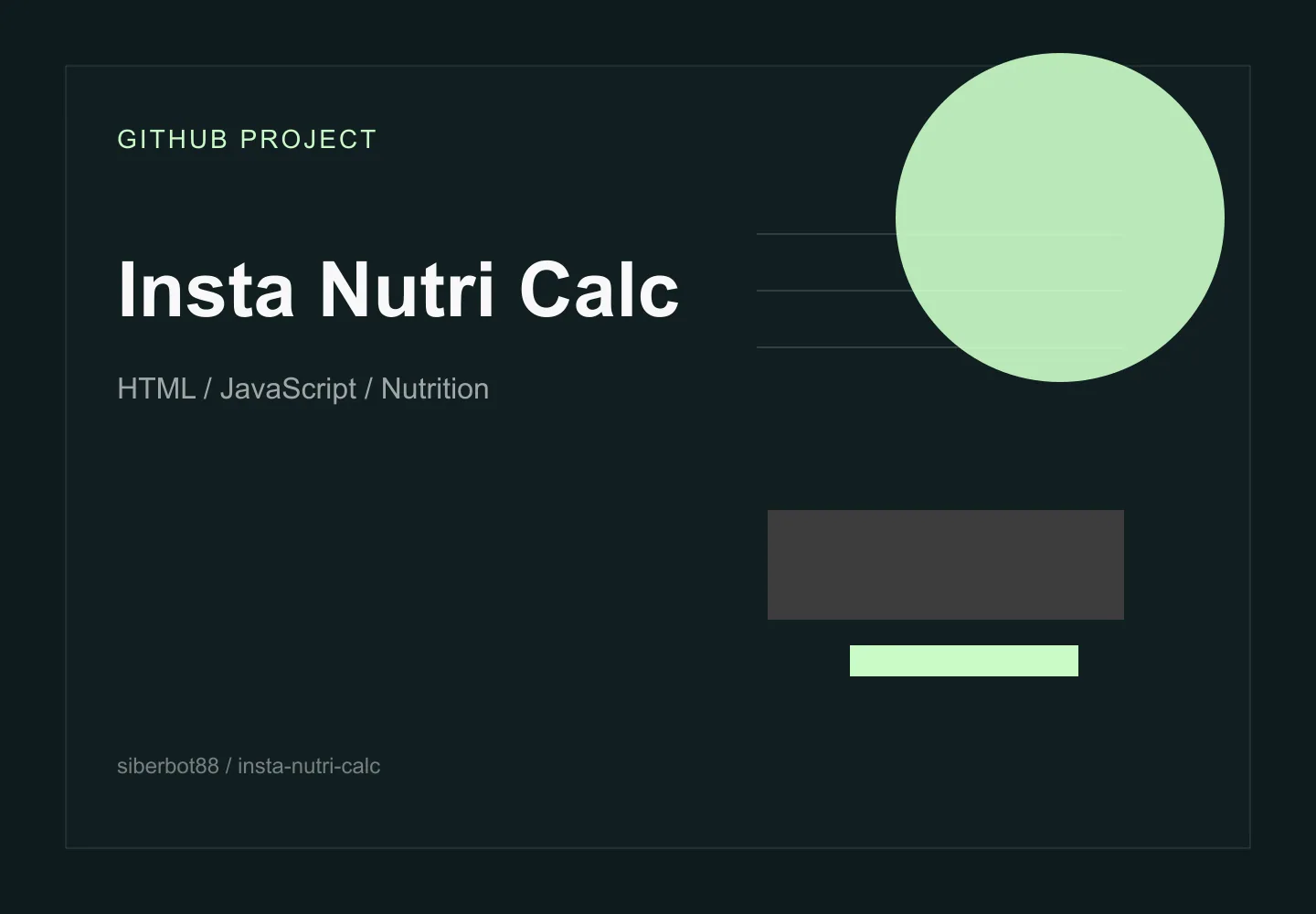 Insta Nutri Calc Client visual