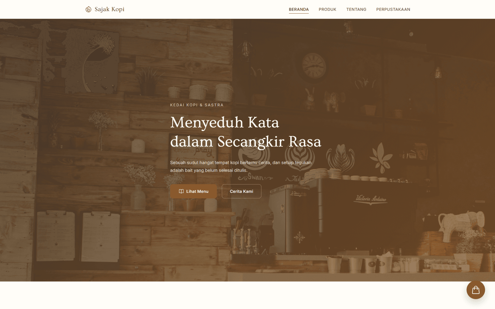 Website Sajak Kopi Client visual